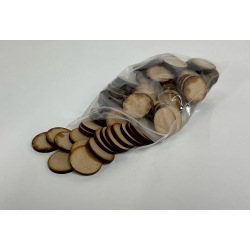 3mm thick MDF disks, Packs of 100 25.5mm diameter
